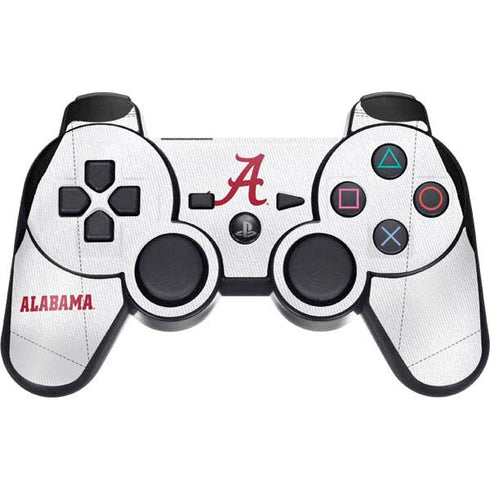 University of Alabama White Jersey PS3 Dual Shock wireless controller Skin