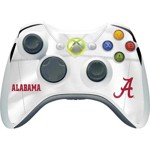 University of Alabama White Jersey Xbox 360 Wireless Controller Skin