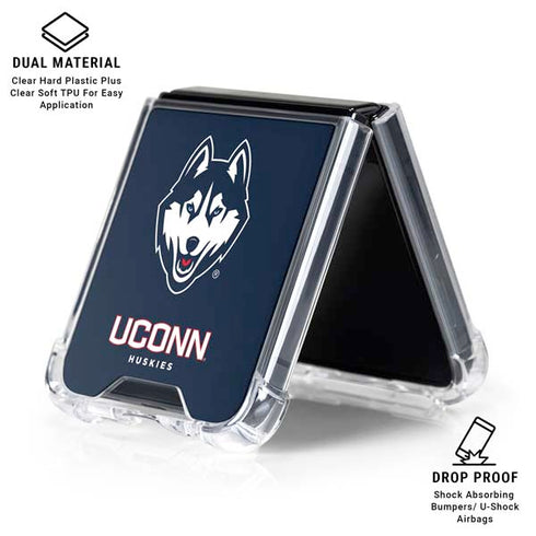 University of Connecticut Huskies Galaxy Z Flip6 Clear Case