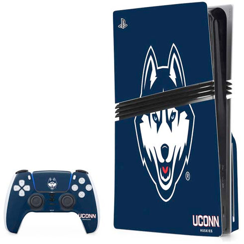 University of Connecticut Huskies PS5 Pro Disk Bundle Skin