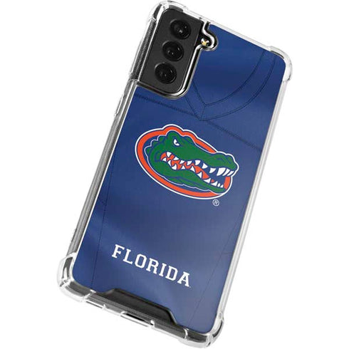 University of Florida Blue Jersey Galaxy S21 FE Clear Case