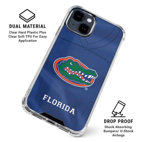 University of Florida Blue Jersey iPhone 15 Plus Clear Case