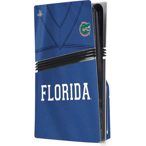 University of Florida Blue Jersey PS5 Pro Disk Console Skin