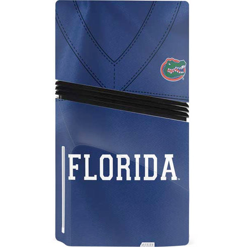 University of Florida Blue Jersey PS5 Pro Disk Console Skin