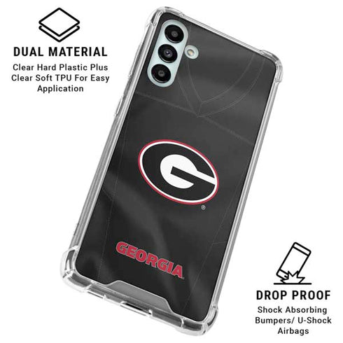 University of Georgia Black Jersey Galaxy A13 5G Clear Case
