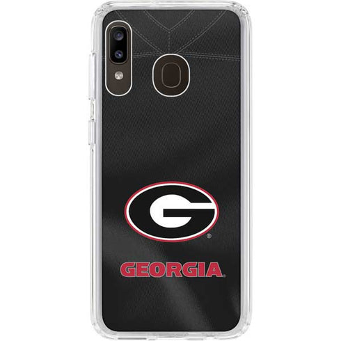 University of Georgia Black Jersey Galaxy A20 Clear Case