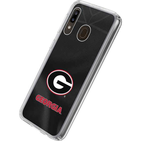 University of Georgia Black Jersey Galaxy A20 Clear Case