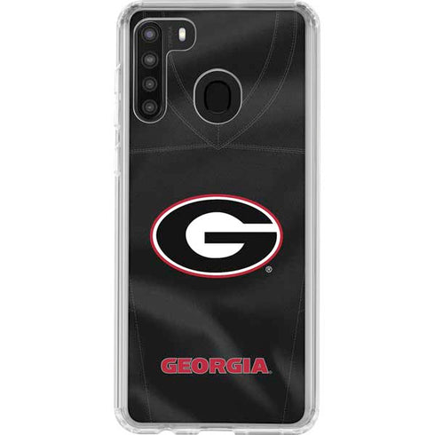 University of Georgia Black Jersey Galaxy A21 Clear Case