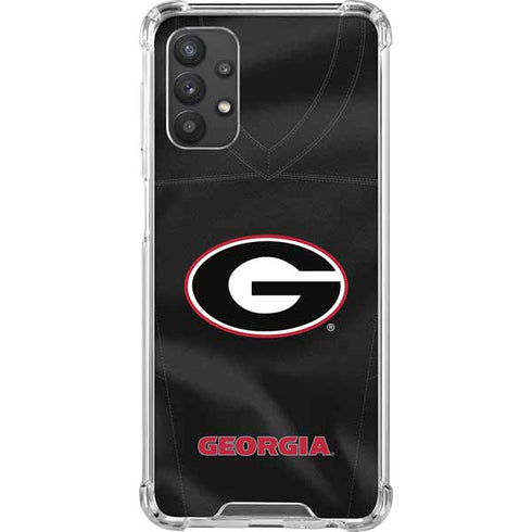University of Georgia Black Jersey Galaxy A32 5G Clear Case