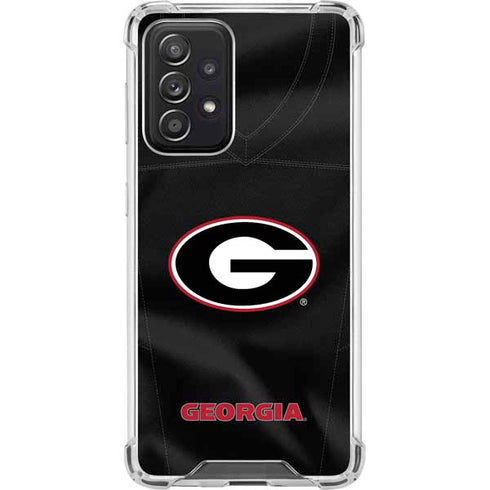 University of Georgia Black Jersey Galaxy A52 5G Clear Case