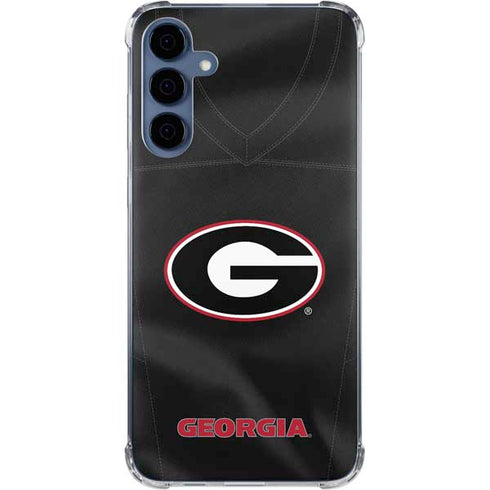 University of Georgia Black Jersey Galaxy A55 5G Clear Case