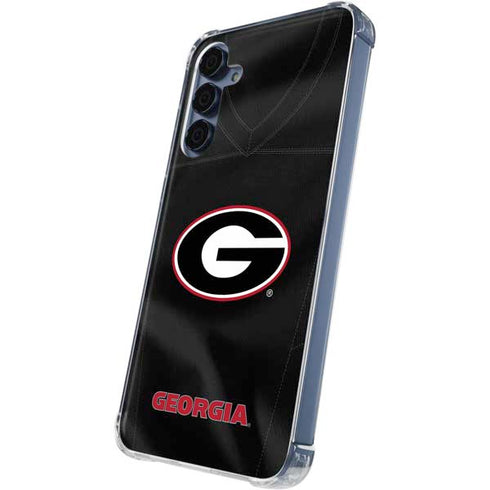 University of Georgia Black Jersey Galaxy A55 5G Clear Case