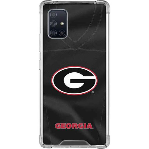 University of Georgia Black Jersey Galaxy A71 5G Clear Case