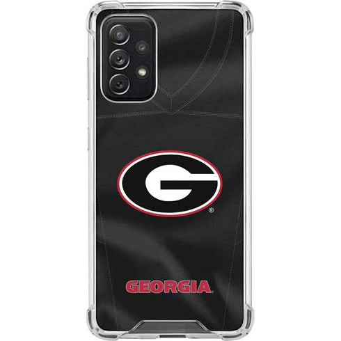 University of Georgia Black Jersey Galaxy A72 5G Clear Case