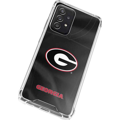 University of Georgia Black Jersey Galaxy A72 5G Clear Case