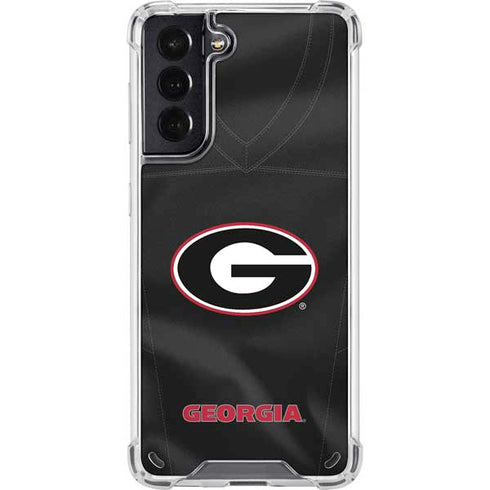 University of Georgia Black Jersey Galaxy S21 5G Clear Case