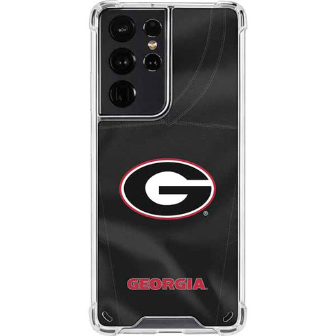 University of Georgia Black Jersey Galaxy S21 Ultra 5G Clear Case