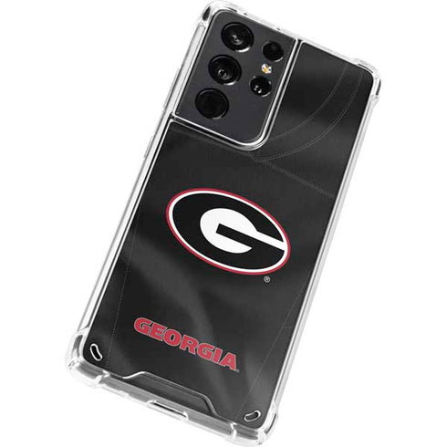 University of Georgia Black Jersey Galaxy S21 Ultra 5G Clear Case