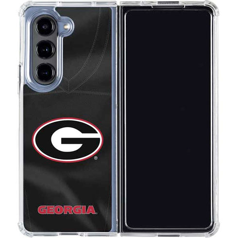 University of Georgia Black Jersey Galaxy Z Fold5 5G Clear Case