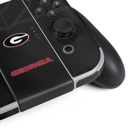 University of Georgia Black Jersey Nintendo Switch OLED (2021) Skin