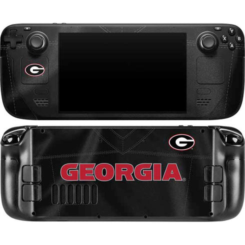 University of Georgia Black Jersey Steam Deck Handheld Gaming Computer OLED Skin