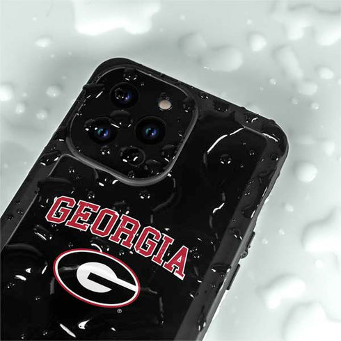 University of Georgia Collegiate Text iPhone 15 Pro Waterproof Case
