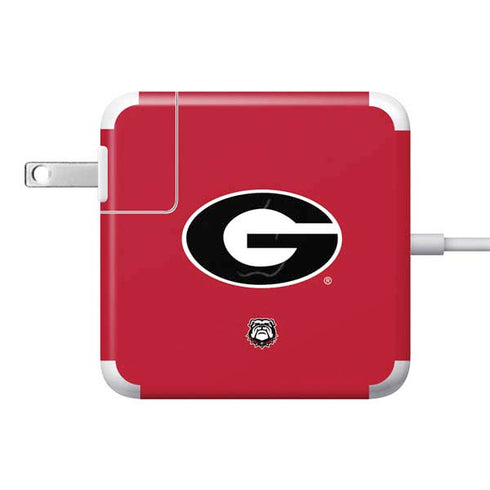 University of Georgia Logo Red 85W Power Adapter (15 and 17 inch MacBook Pro Charger) Skin