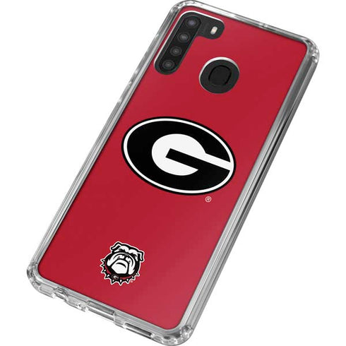 University of Georgia Logo Red Galaxy A21 Clear Case