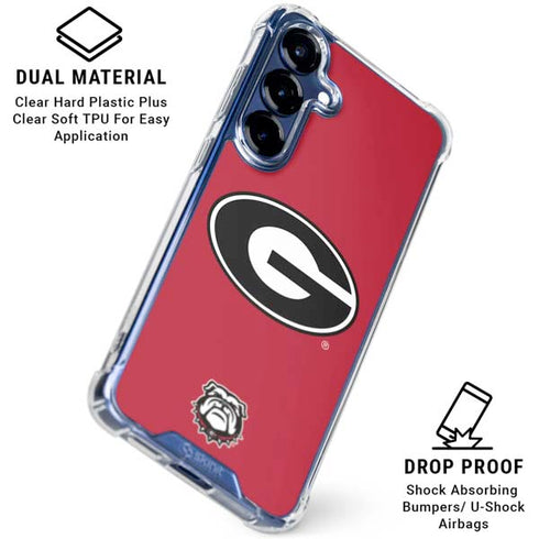 University of Georgia Logo Red Galaxy S25 Clear Case