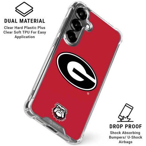 University of Georgia Logo Red Galaxy S26 Plus Clear Case