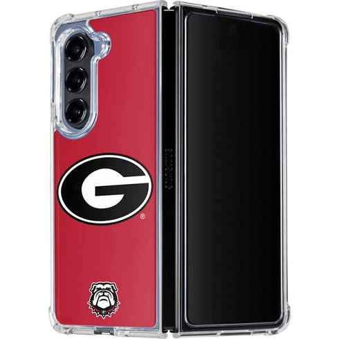 University of Georgia Logo Red Galaxy Z Fold5 5G Clear Case