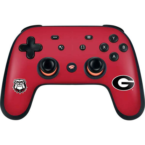 University of Georgia Logo Red Google Stadia Controller Skin