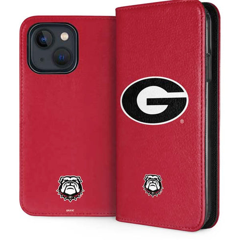 University of Georgia Logo Red iPhone 14 Folio Case