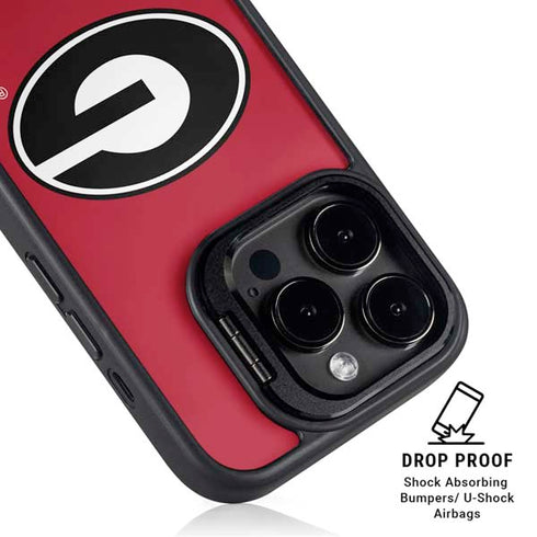University of Georgia Logo Red iPhone 14 Pro Kickstand Case