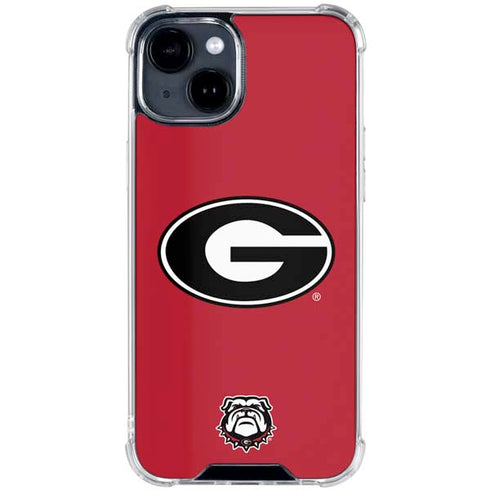 University of Georgia Logo Red iPhone 15 Clear Case