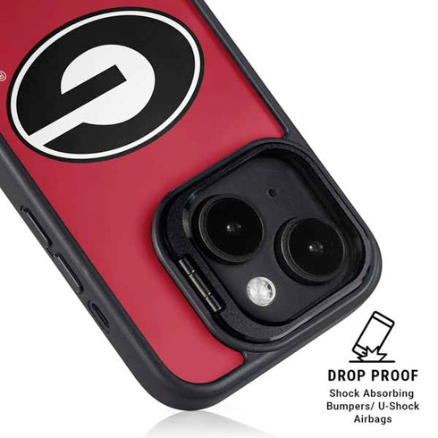 University of Georgia Logo Red iPhone 15 Kickstand Case