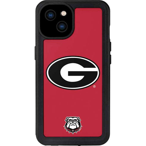 University of Georgia Logo Red iPhone 15 Plus Waterproof Case
