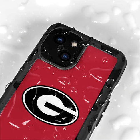 University of Georgia Logo Red iPhone 15 Plus Waterproof Case