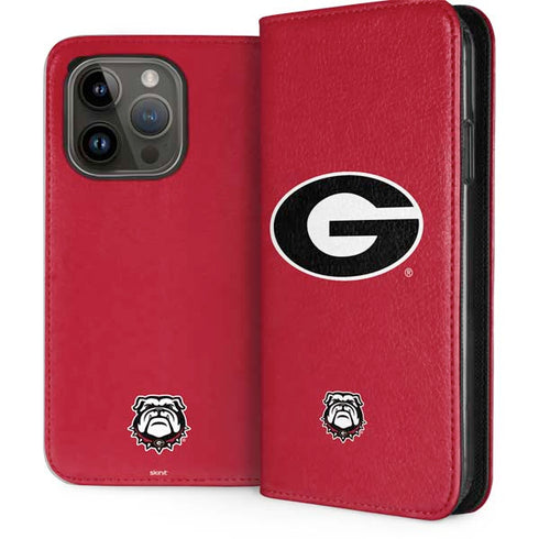 University of Georgia Logo Red iPhone 15 Pro Folio Case