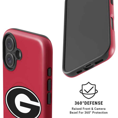 University of Georgia Logo Red iPhone 16 Plus Magsafe Impact Case