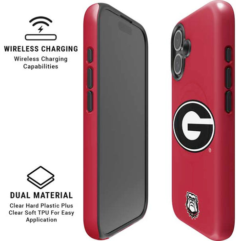 University of Georgia Logo Red iPhone 16 Plus Magsafe Impact Case