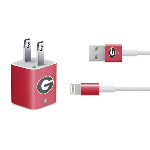 University of Georgia Logo Red iPhone Charger (5W USB) Skin