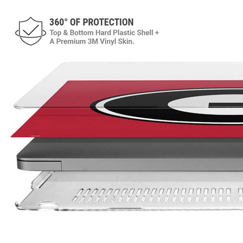 University of Georgia Logo Red MacBook Pro 14in (2021-24) Case plus Skin