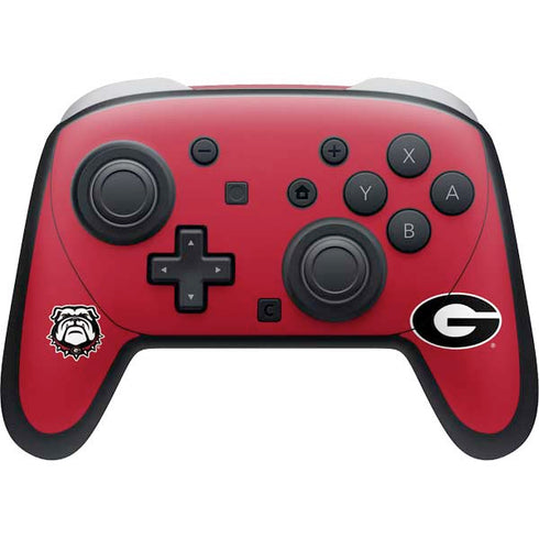 University of Georgia Logo Red Nintendo Switch 2 (2025) Pro Controller Skin