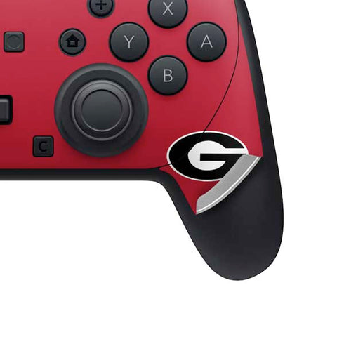 University of Georgia Logo Red Nintendo Switch 2 (2025) Pro Controller Skin