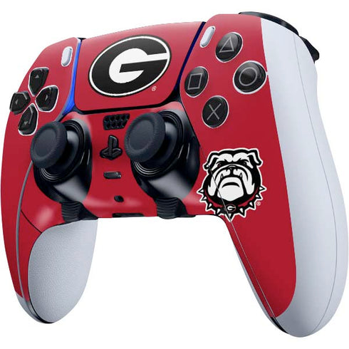 University of Georgia Logo Red PS5 DualSense Edge Pro Controller Skin