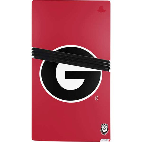 University of Georgia Logo Red PS5 Pro Console Skin