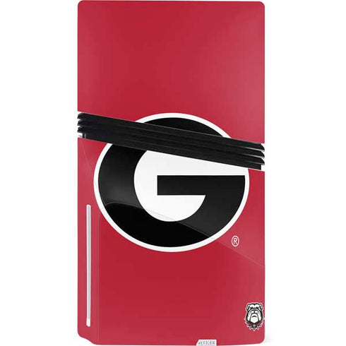 University of Georgia Logo Red PS5 Pro Disk Bundle Skin