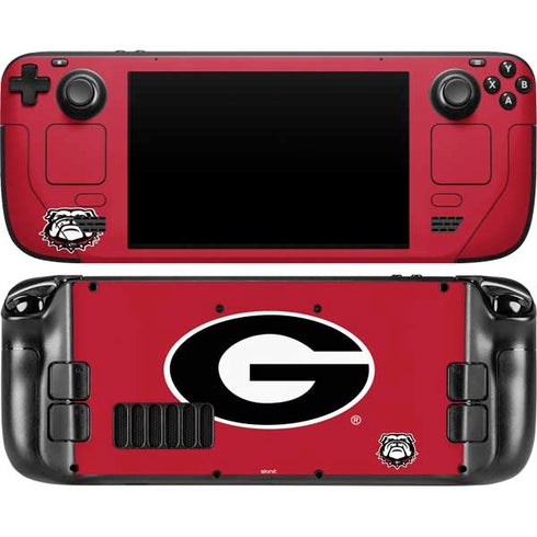 University of Georgia Logo Red Steam Deck Handheld Gaming Computer OLED Skin
