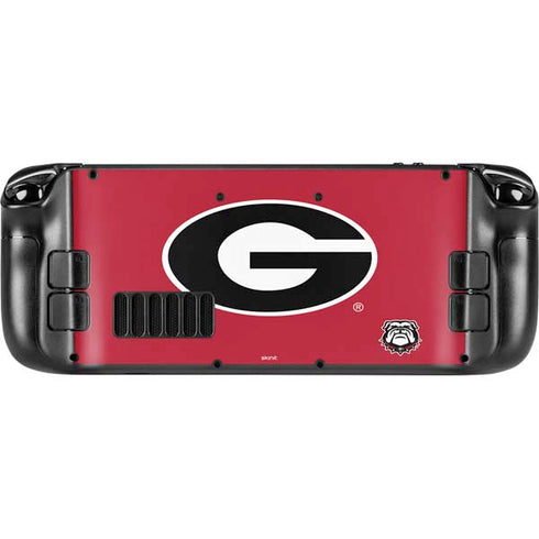 University of Georgia Logo Red Steam Deck Handheld Gaming Computer Skin